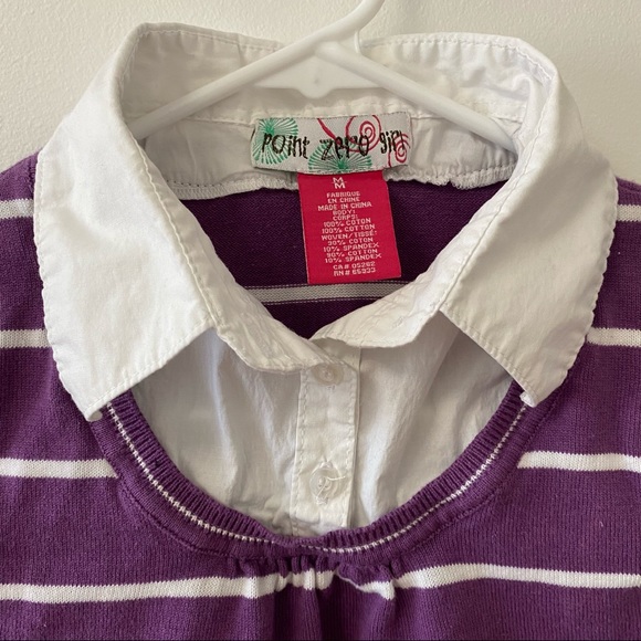 POINT ZERO PURPLE SWEATER VEST WITH COLLAR - Picture 3 of 6